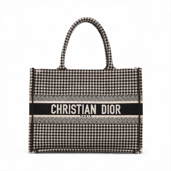 Dior Handbags - Christian Dior Book Tote Canvas Bag Black White